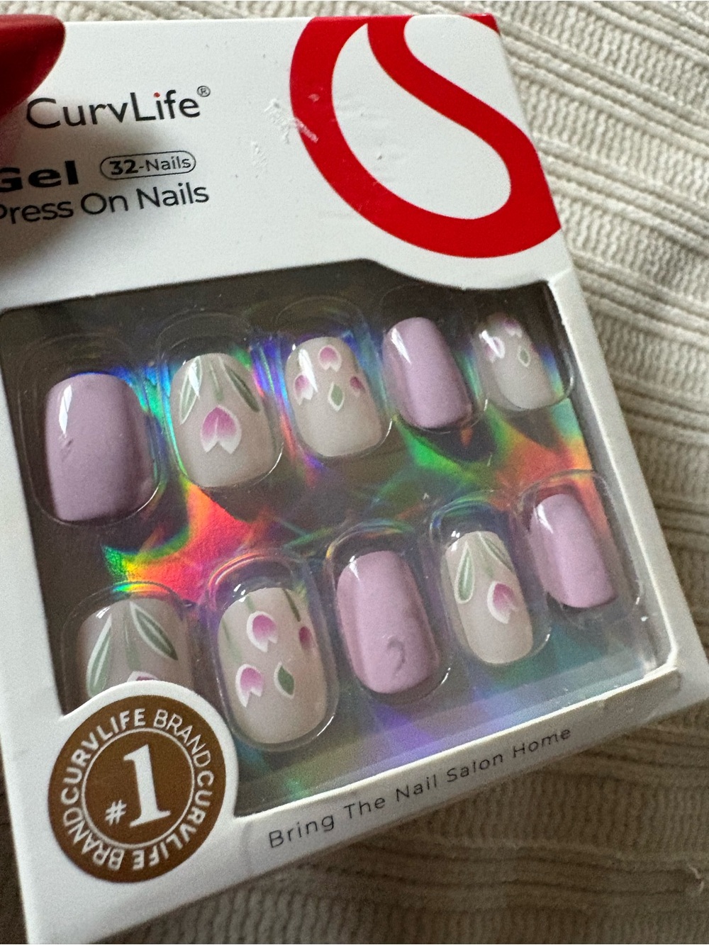 Curvlife Gel Press On Nails - Lavender Floral Set - Picture 6 of 7